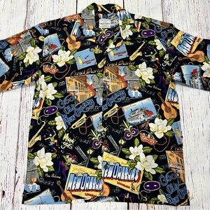 David Carey Originals New Orleans fun print shirt